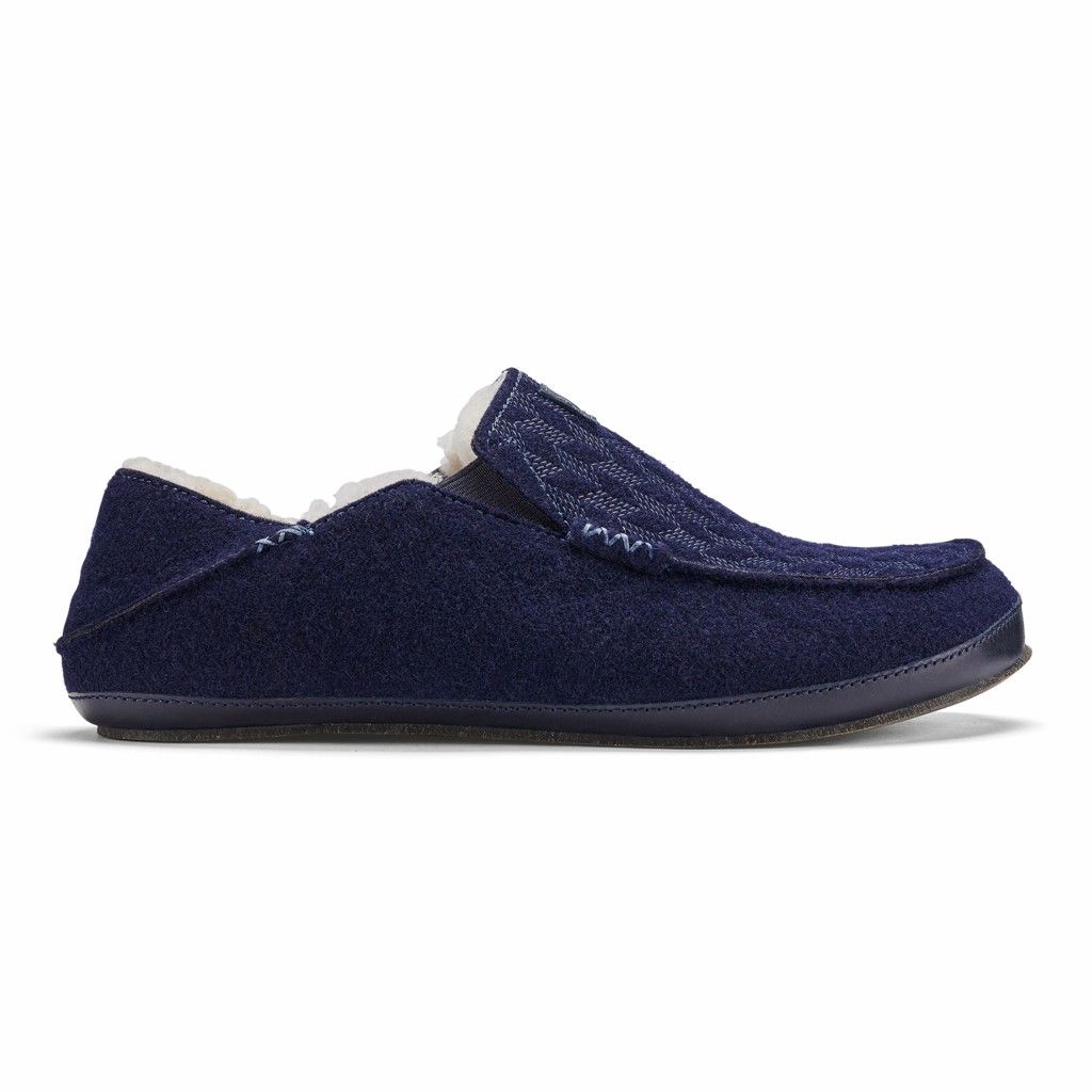 Zapatos Olukai Moloā Kilohana - Pantuflas Hombre Azules 20980-176